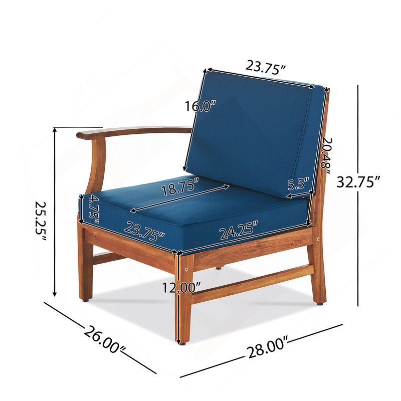 Fauteuil Perla, bleu, Bleu