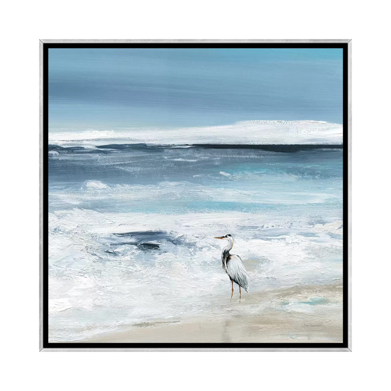 «Tidal Fishing II» par Carol Robinson - reproduction imprimée, Toile avec cadre argenté, Pas de tapis