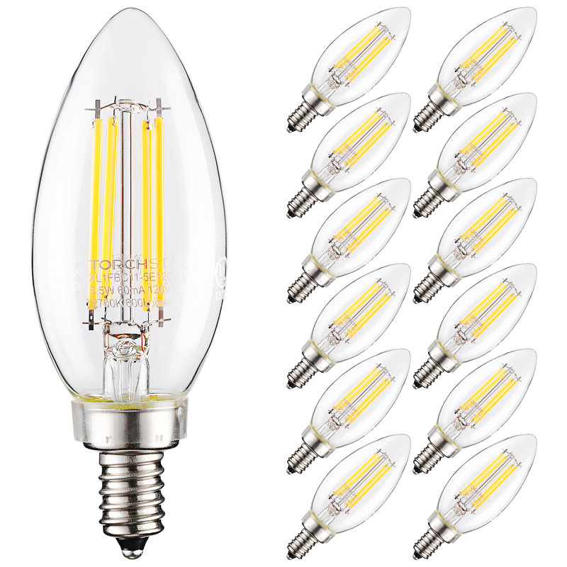 5,5 watts (équivalent à 60 watts), ampoule DEL C11, à intensité variable, blanc chaud (2 700 K) / culot candélabre