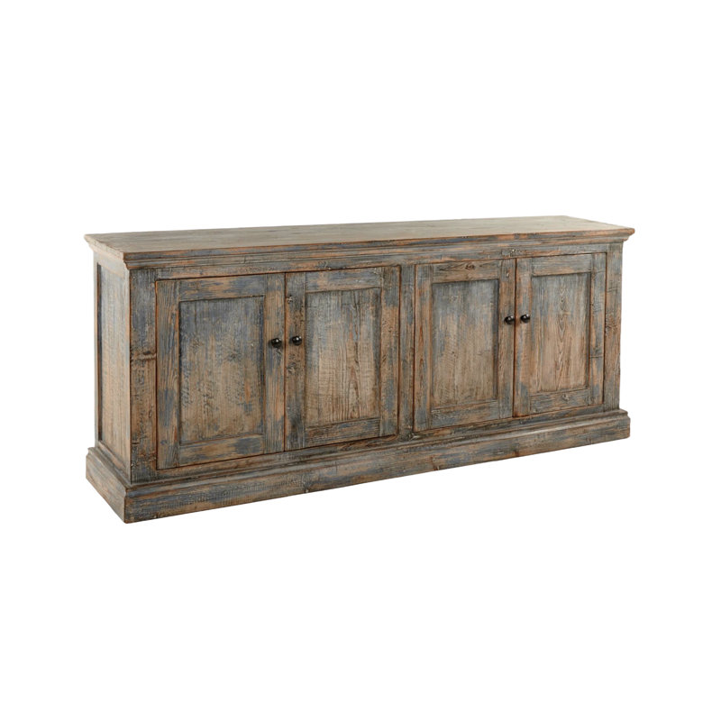 Koski 35" Tall 4-Door Cabinet, Blue