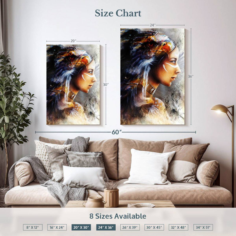 Lelar Indian Warrior, 36" H x 24" W