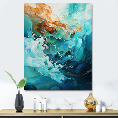Aqua Dream Rush Flow 4 - Abstract Collages Wall Art