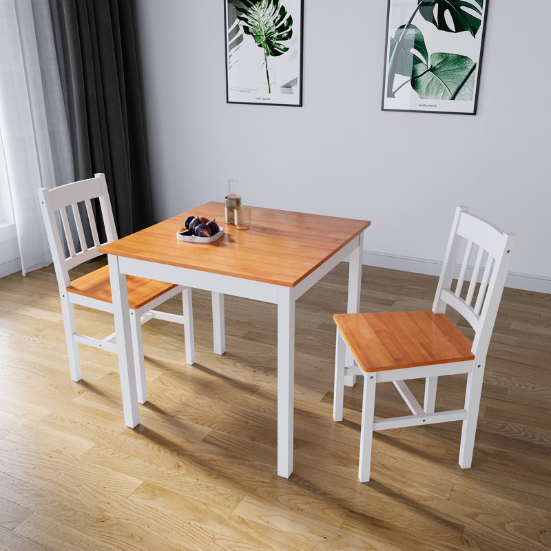 Briseno 2 - Person Dining Set, Brown, Brown/White