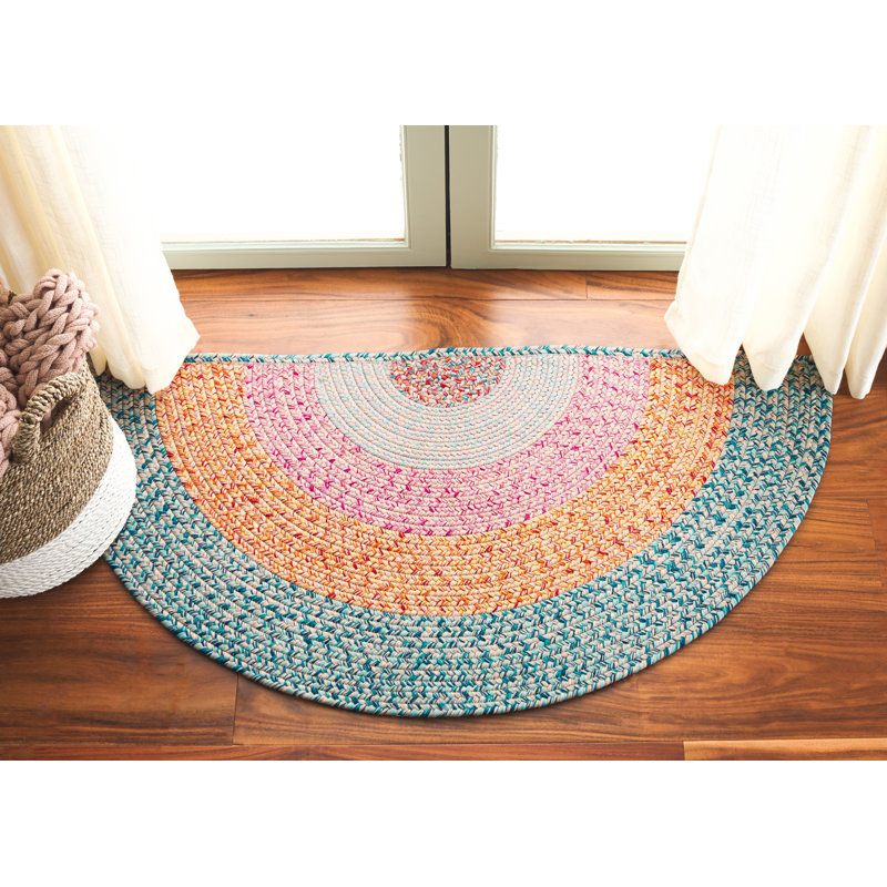 Tapis d'intérieur / extérieur lavable à la machine Korin Performance, Demi-cercle 2 pi x 4 pi