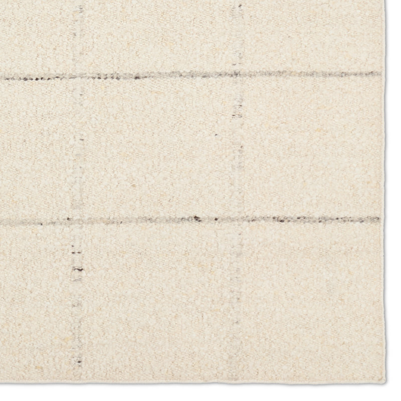 Jaipur Living Coart LEO11 Handmade Stripes Ivory and Gray Area Rug (5'x8'), Rectangle 5' x 8'