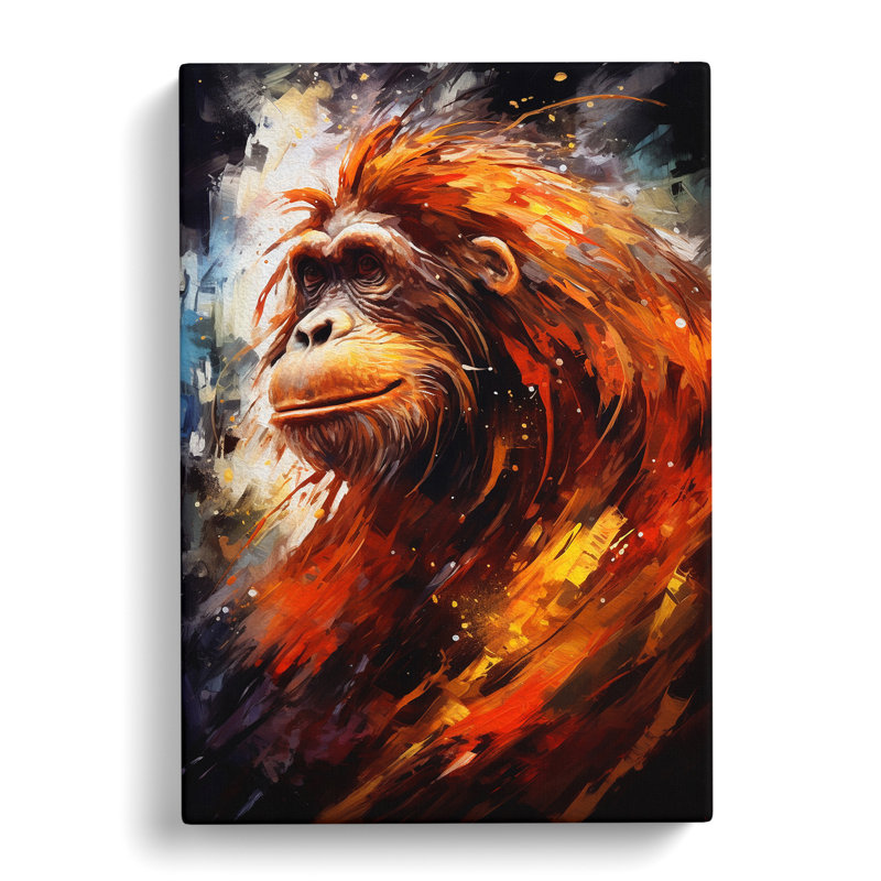Orangutan Abstract - Wrapped Canvas, 50cm H x 35cm W x 3cm D