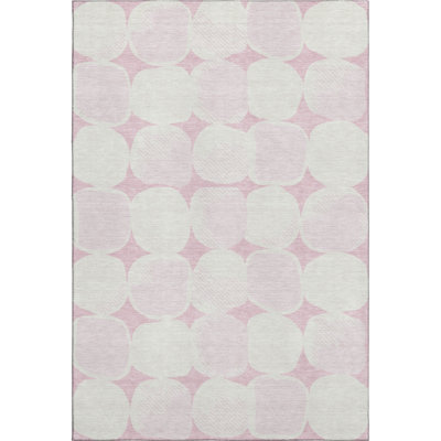 Premium Machine Washable Prisco Pink Rug