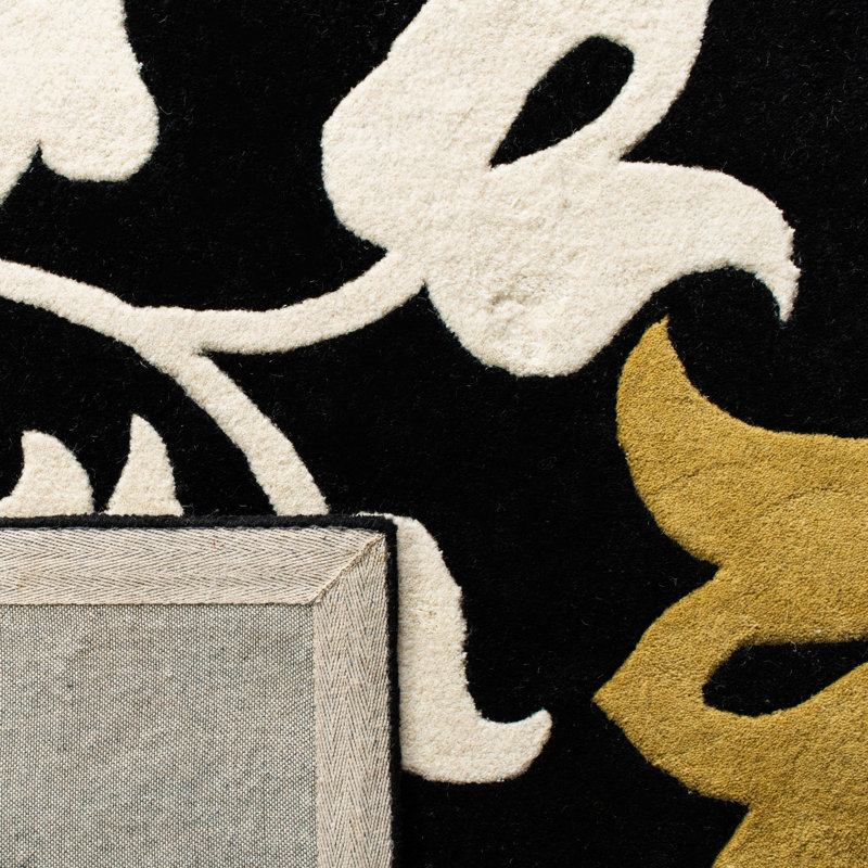 Avayah Soho Hand Tufted Wool And Viscose Floral Rug, Rectangle 5' x 8'