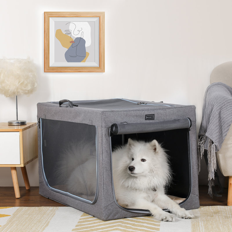 Cage pour chien Cozzi, Grand (H 23 po x l 24 po x P 35,5 po), gris