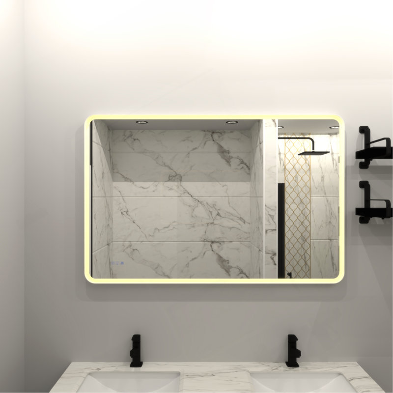 60 X 36 Rectangular Framed Dimmable Anti-Fod LED Wall Bathroom Vanity Mirror Lighted Mirror
