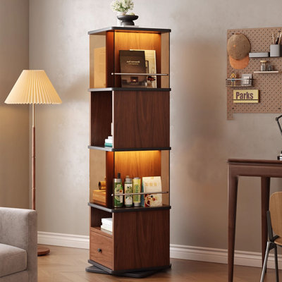 Vitrines en bois manufacturé brun noisette