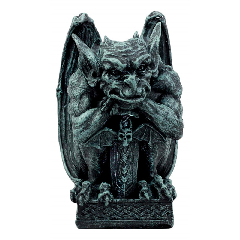 Figurine pour épée stoic warrior gargouille holding gothic bat Wonderlin