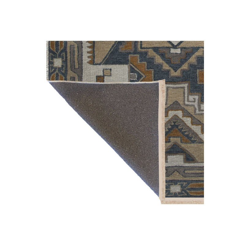 Tapis décoratif multicolore à motif frangé et lavable à la machine, Rectangle 2 pi 6 po x 4 pi 11 po