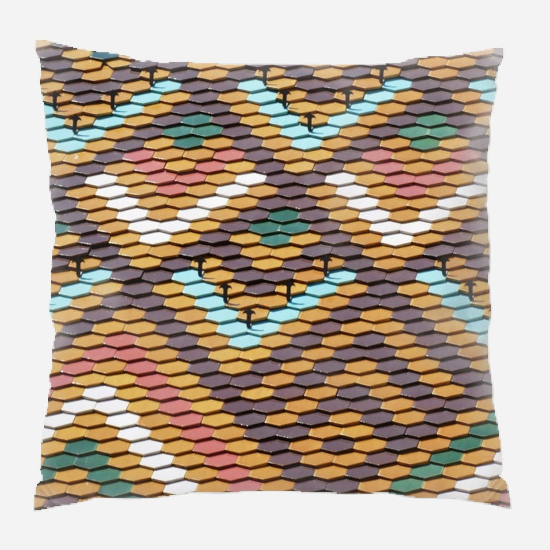 Geometric Microsuede Reversible Throw Pillow