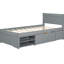 Lit plateforme simple avec tiroir et deux tablettes, gris - robuste, nombreuses options de rangement, aucune nuisance sonore, sommier tapissier, assemblage facile et 2 tablettes robustes et robustes, abondantes-138587102-138587100
