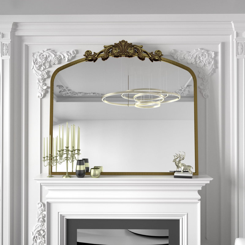 Wooster Arch Decorative Wall Mirror, 30" x 36", Brushed Gold