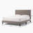 Modern Boucle Upholstered Platform Bed With Grey Tufted Channel Headboard - Queen Size