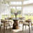 Amberly Luxury Modern Round Sintered Stone Dining Table Solid Wood Pedestal Kitchen Table For 2-8, One-step Installation-517018187-519124551-535997402