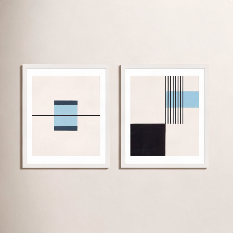 Black And Blue Print by Robert Kamnatnik, 25" H x 20" W x 1.25" D, White