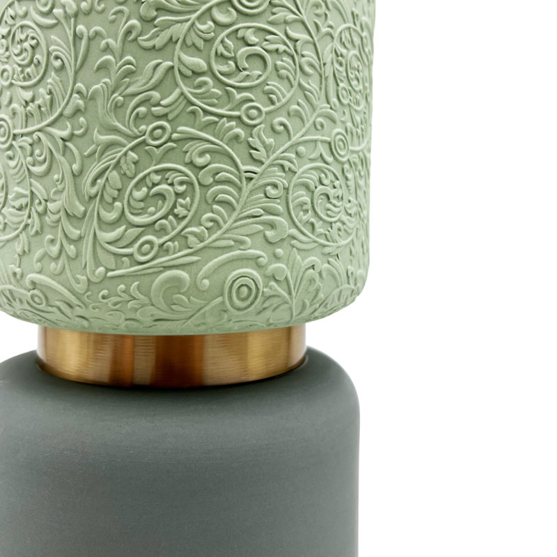 Elegant Flower Embossed White Ceramic Vase – 12" Nature-Inspired Cylinder Decorative Accent for Modern Entryway, Living Room, or Dining Table