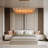  Lohan 4-Tier Dimmable Rectangle Kitchen Island Glass Chandelier Ceiling Pendant Lights(Bulbs Included)-1868315964