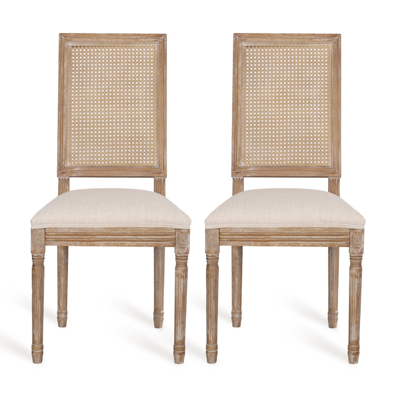 Chaise de salle à manger, 2, Beige, Natural