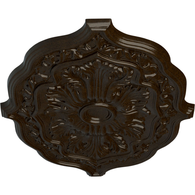 Endurathane Pesaro Ceiling Medallion, 36"W x 26"H x 1 1/2"P, Hand-Painted Bronze Finish, Bronze