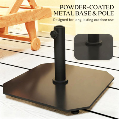 Heavy Duty Patio Umbrella Holder,Square Patio Umbrella Base,Metal Umbrella Stand Base With Adjustable Foot Pads