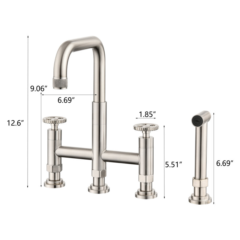 DORNBERG Pull Out Kitchen Faucet, Brushed Nickel