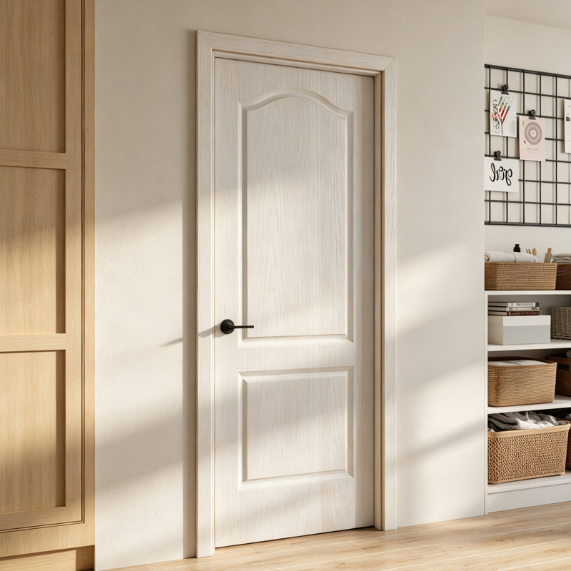 Porte intérieure 32 po x 80 po à 2 panneaux surélevés en bois texturé blanc, 32 po x 80 po