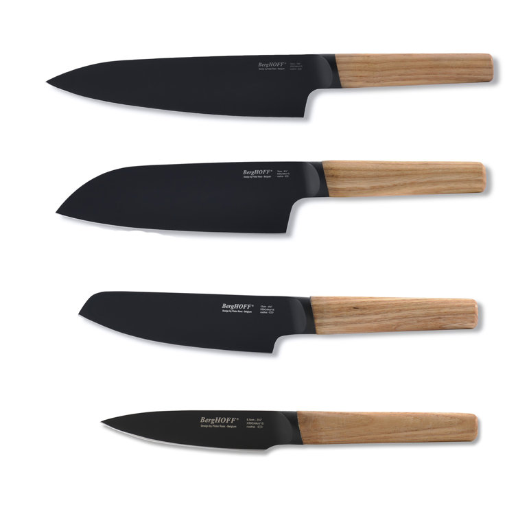 BergHOFF Ron 4pc Knife Set with Natural Wood Handle, 4 Knives