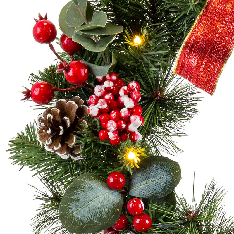 Faux Lighted 40cm Wreath