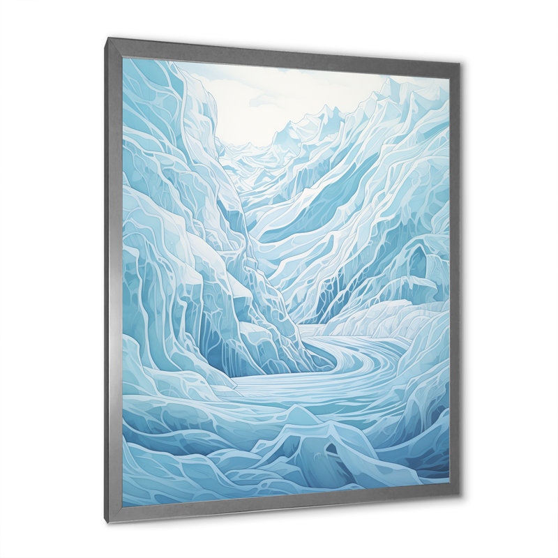 Paysage de Kawaii en Alaska IV sur toile, Cadre simple argenté, H 32 po x l 24 po x P 1 po