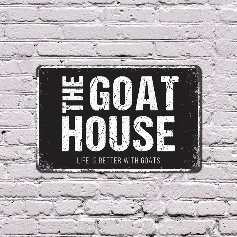 Enseigne en plastique 10 po x 14 po The Goat House, H 10 po x l 14 po x P 0,1 po