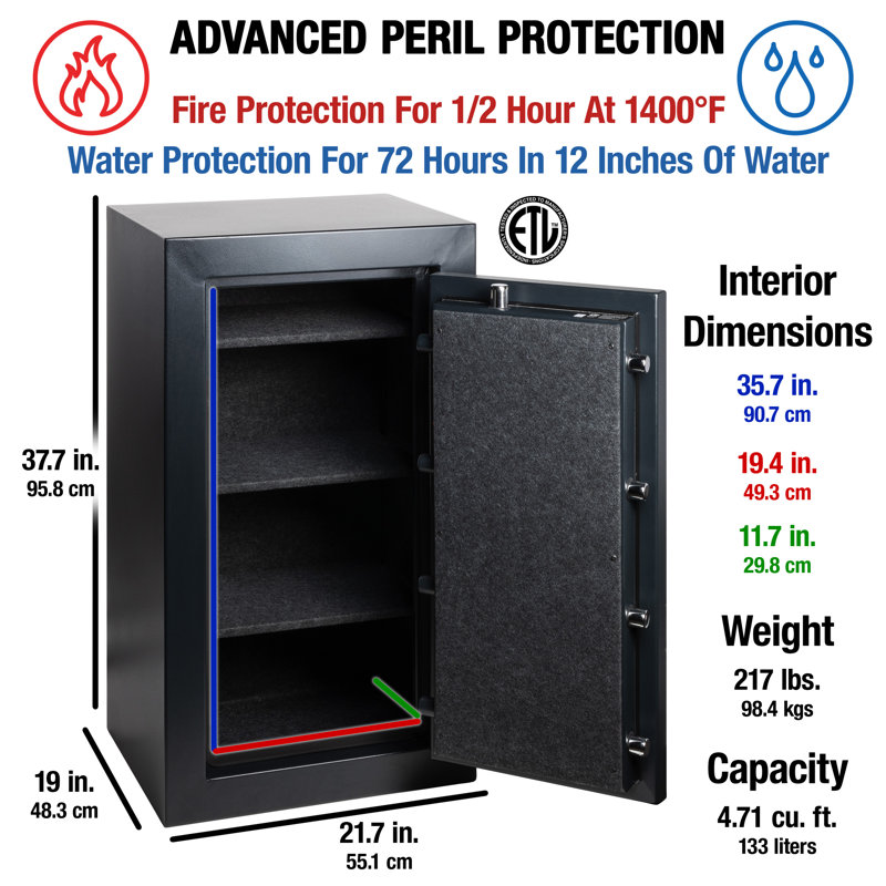 SentrySafe 4.71 Cu. Ft. Fire/Water Security Safe with Digital Lock, 37.7"