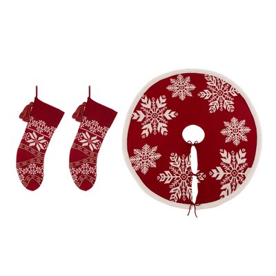 Acrylic 3 Piece Tree Skirt Set -  Glitzhome, GH11212