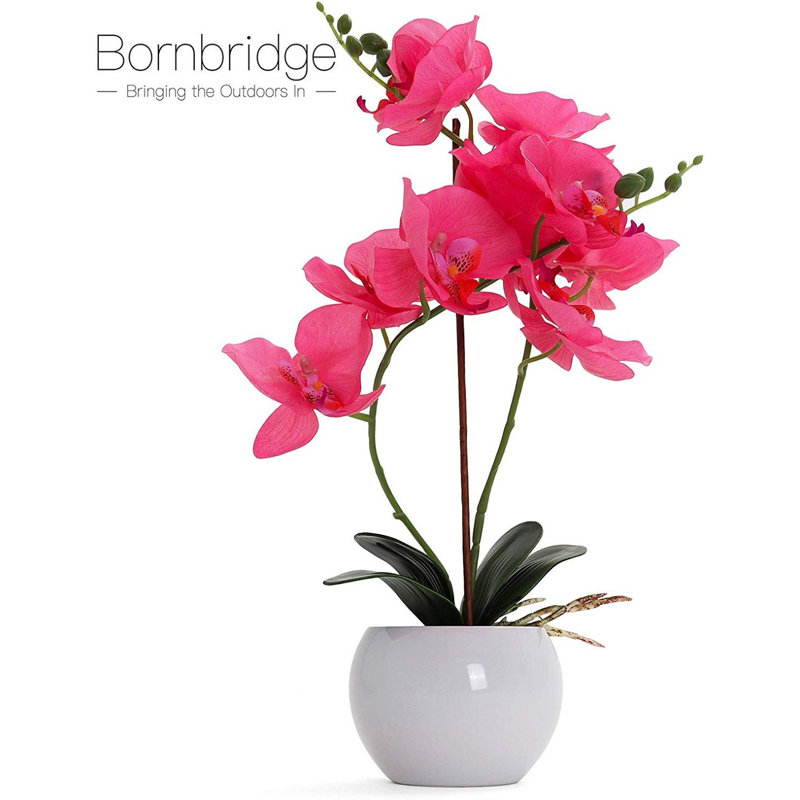 Orchidée artificielle dans un vase, Rose vif