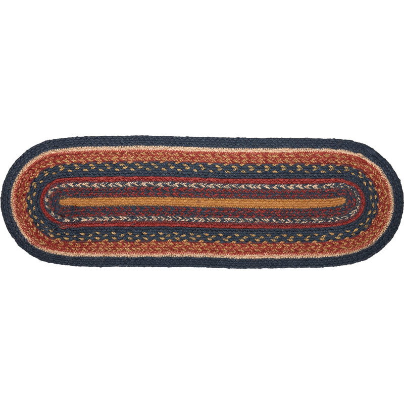 Tapis d'escalier bleu Lilian / rouge