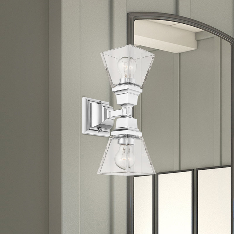 Anfrenee Steel Flush Mounted Sconce, Polished Chrome