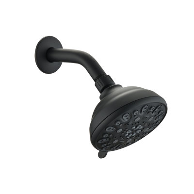 Matte Black 4.72" Shower Head - High , 6 Modes, Easy To Clean, 1.8 Gpm Flow In Adjustable Clog, Rustproof,
