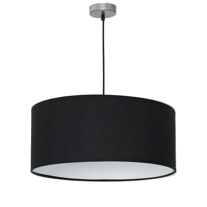 Casino 1 - Light Chrome Drum Pendant, Black/Silver