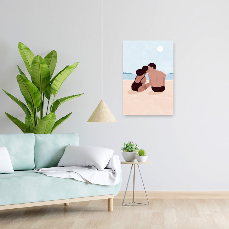 Art contemporain, art abstrait côtier romantique, H 24 po x l 16 po