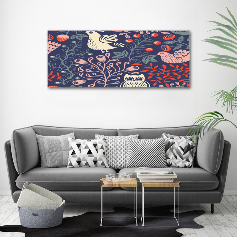 Hens Owl Plants - No Frame Print on Canvas