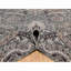 Tapis oriental rond en forme de feuille de faucille noué à la main 9 pi 11 po x 13 pi 10 po