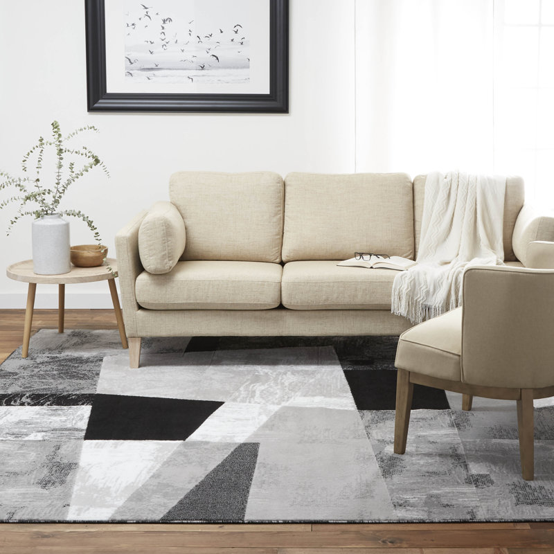 Tapis abstrait gris Brolin, Rectangle 7 pi 10 po x 10 pi 2 po