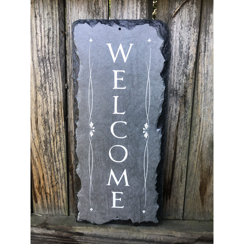 Plaque d'adresse en ardoise personnalisée Sassy, Montage à 2 trous, Noir, H 18 po x l 8 po
