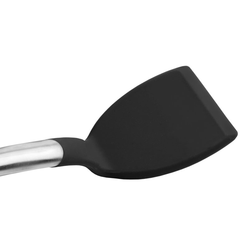 Cuisipro Silicone Turner, Black, Heat and Stain Resistant, Dishwasher Safe, 32cm, Black