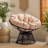 Wicker Swivel Accent Chair With Cushion-546985988