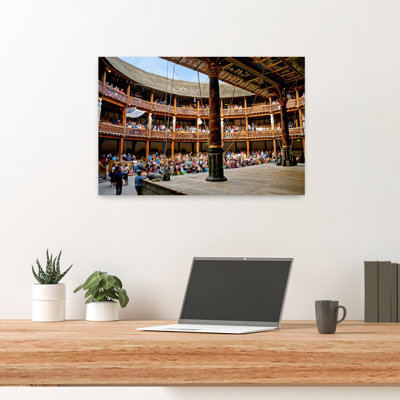 Interior View Of William Shakespeare's Globe Theatre With Audience, London, England, Uk Contemporary Architecture Wall Art