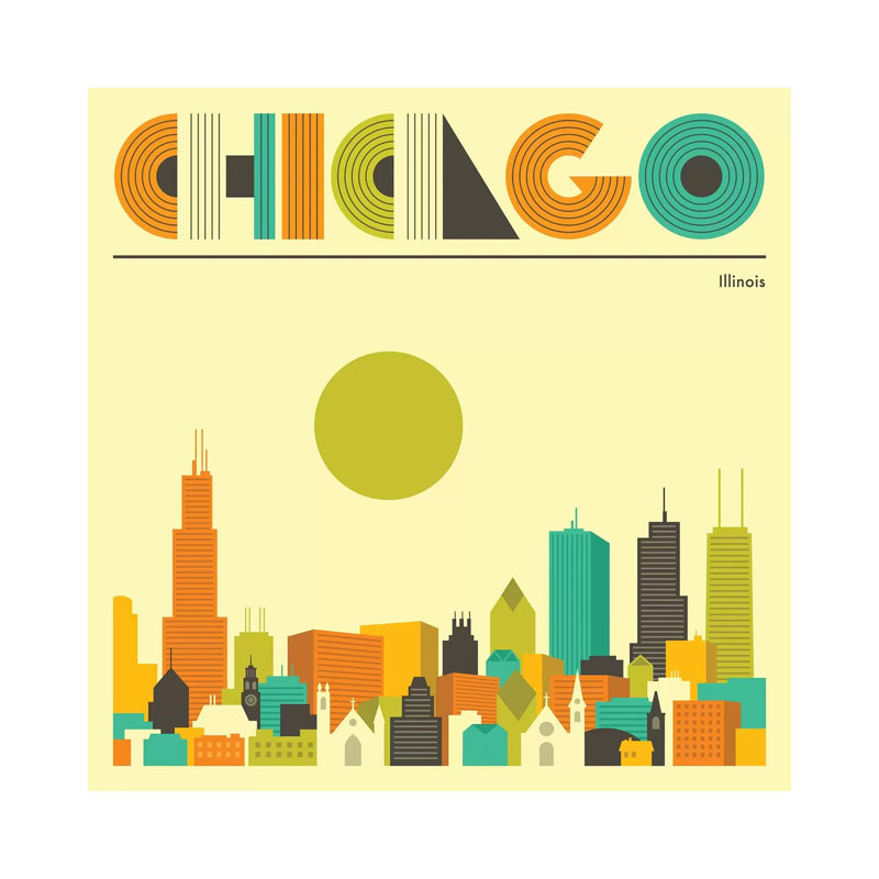 Chicago Skyline I by Jazzberry Blue - Wrapped Canvas Print, 45.72 cm H x 45.72 cm W x 3.175 cm D